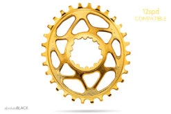 Absolute Black Sram Oval Boost 3mm Offset Spiederless 34 Zähne Gold Kettenblatt
