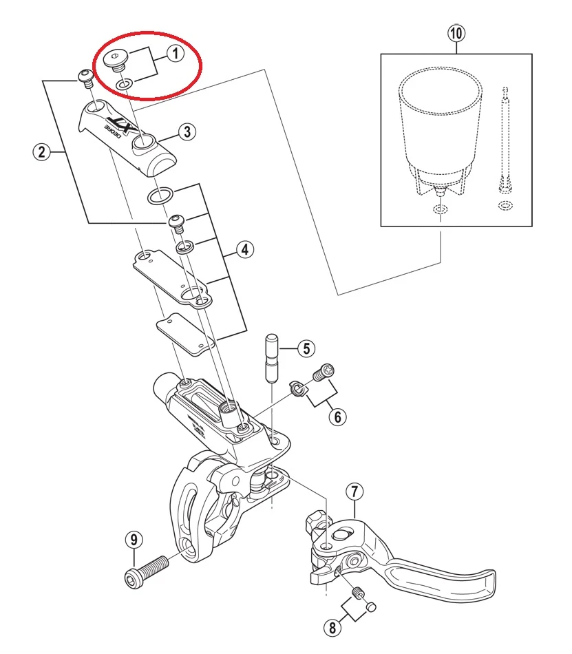 Shimano XT BL-M785 Entlüftungsschraube Mit O-Ring